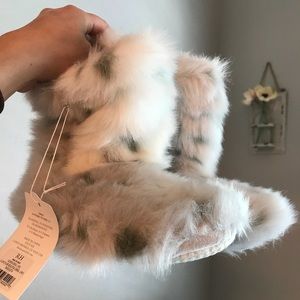 RH Baby & Child Faux Fur bootie slippers